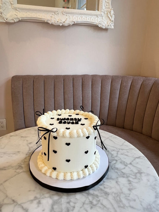 Vintage Cake with hearts and bows
