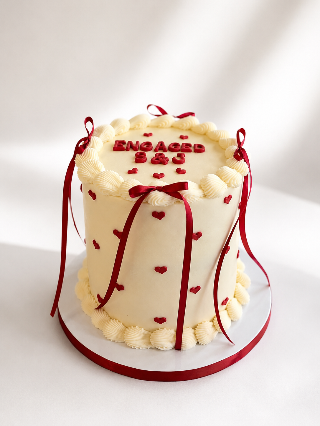Vintage Hearts and Bows Red