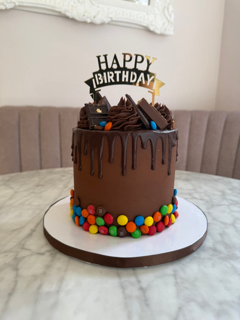 Chocolate and m&ms Cake