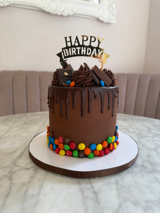 Chocolate and m&ms Cake