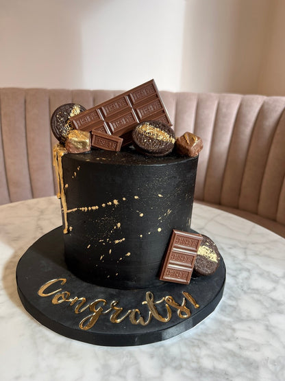 Black Elegant drip Cake