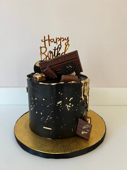 Black Elegant drip Cake