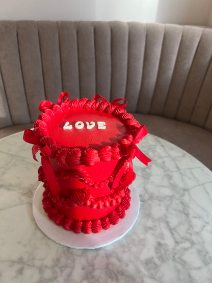 Vintage red love cake