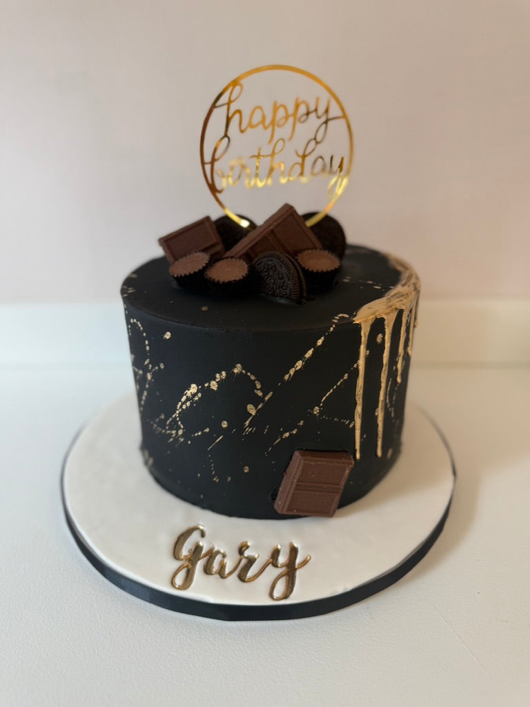 Black Elegant drip Cake