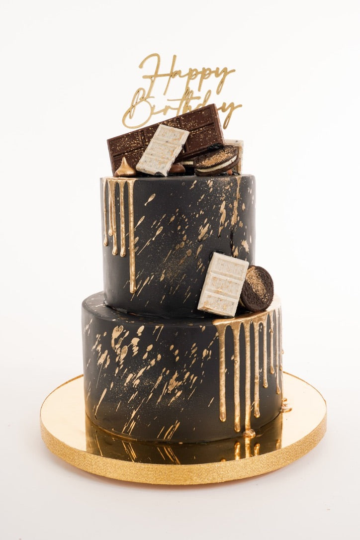 Black Elegant drip Cake